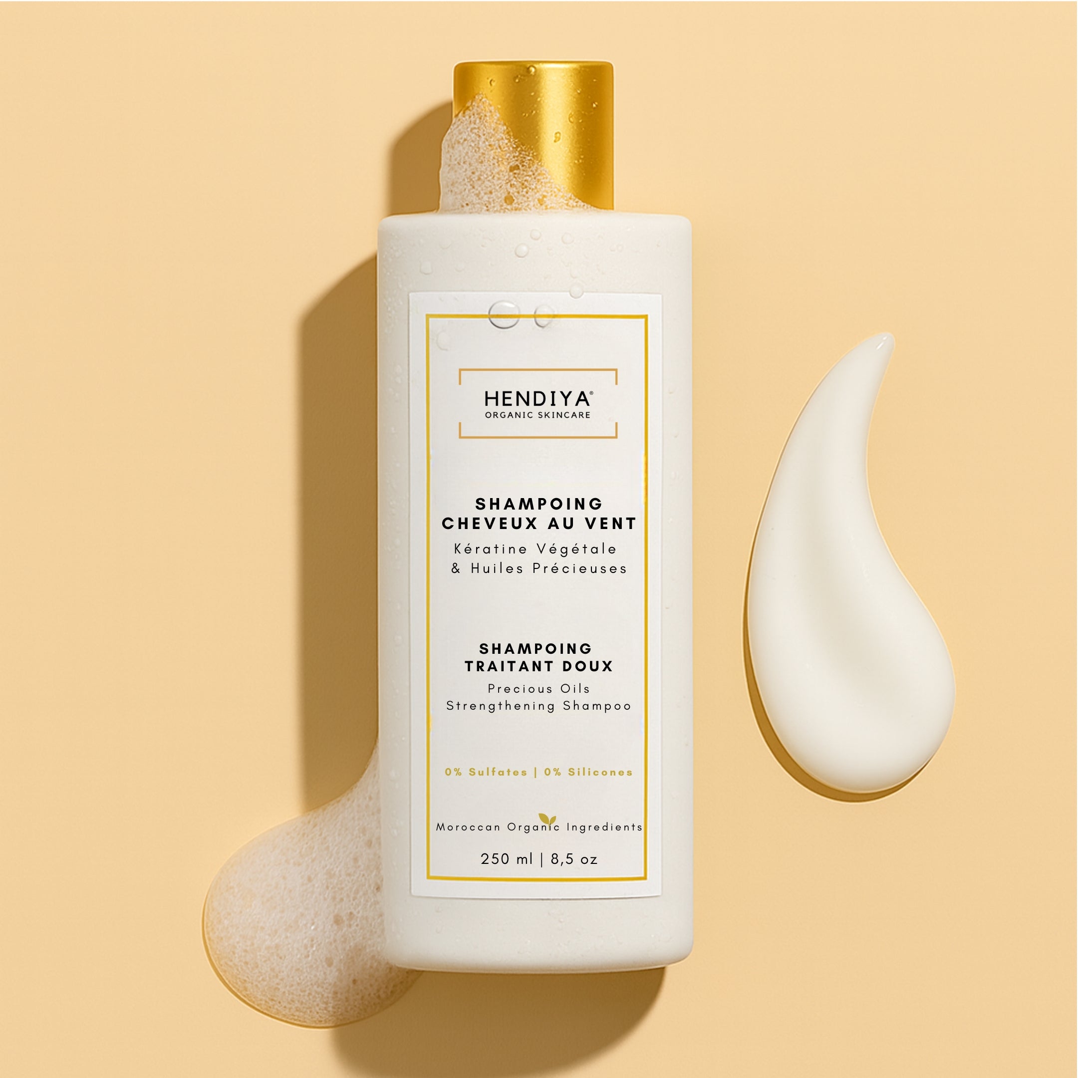 Shampoing Cheveux Au Vent - Shampoing Traitant Doux à la Kératine Végétale & Huiles Précieuses