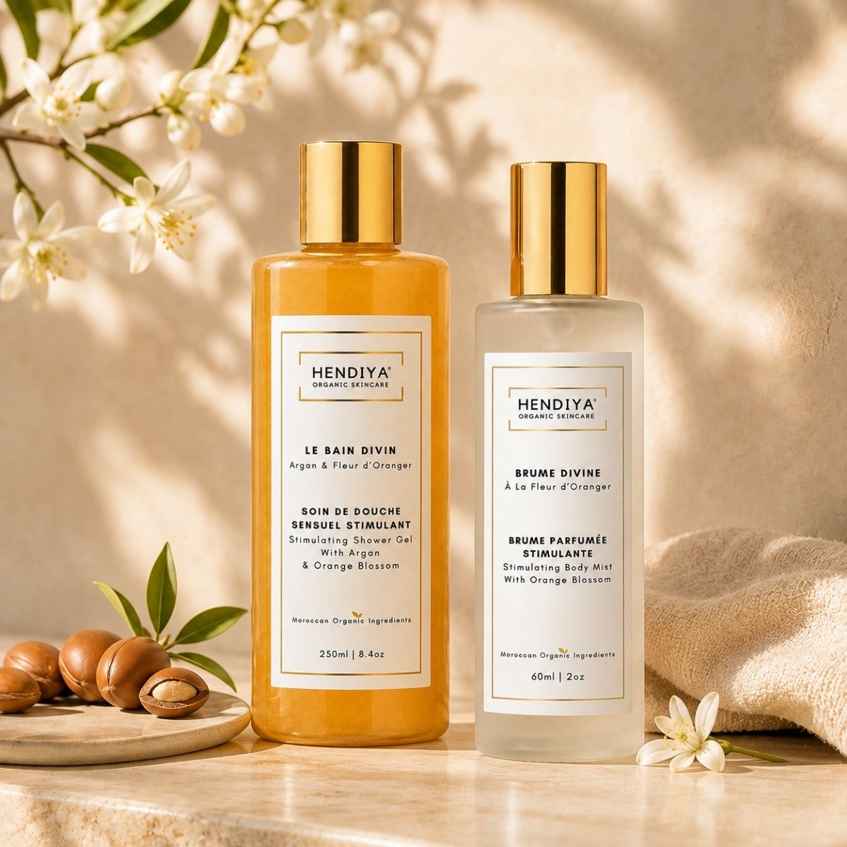 La Brume Divine et Le Bain Divin Hendiya®, rituel fleur d'oranger en layering