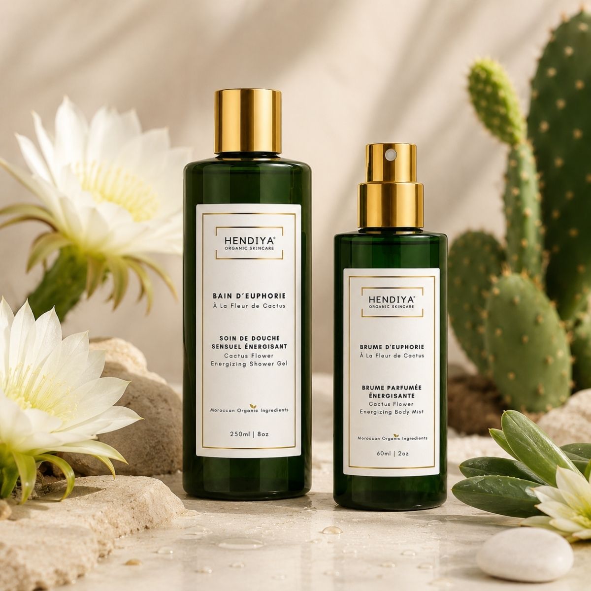 La Brume d'Euphorie et le Bain d'Euphorie Hendiya®, rituel fleur de cactus en layering