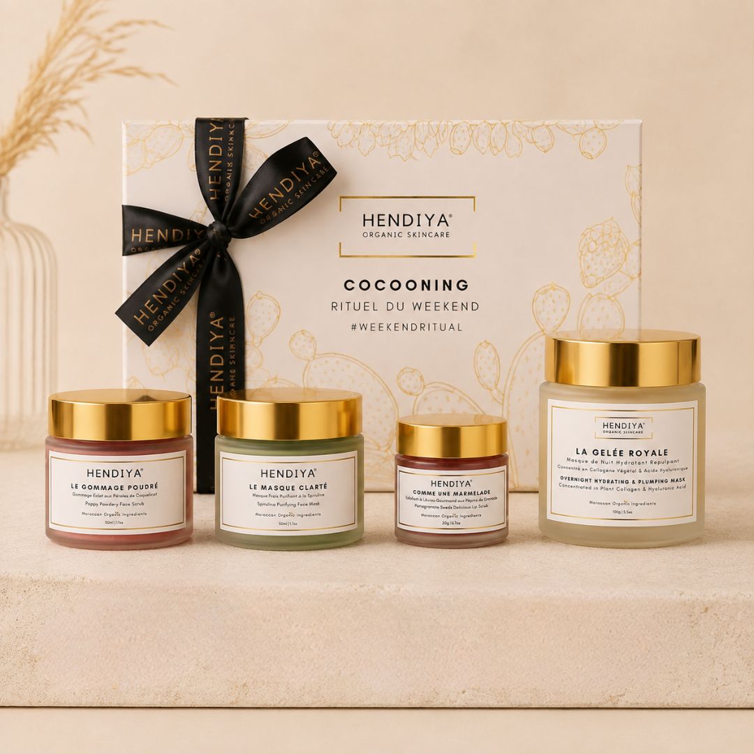 Coffret Cocooning Hendiya, rituel self-care du weekend à la figue de barbarie et à la spiruline