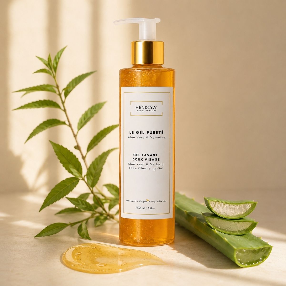 Ingrédients du Gel Pureté Hendiya® : aloe vera, verveine et agrumes