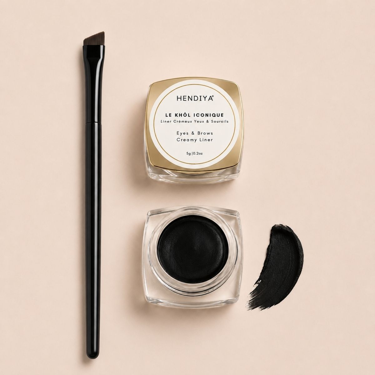 Le Khôl Iconique Hendiya, pot de khôl bio et pinceau applicateur