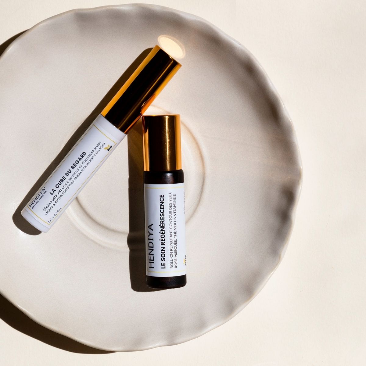 Routine soin naturel du regard Hendiya : La Cure du Regard et soin contour des yeux