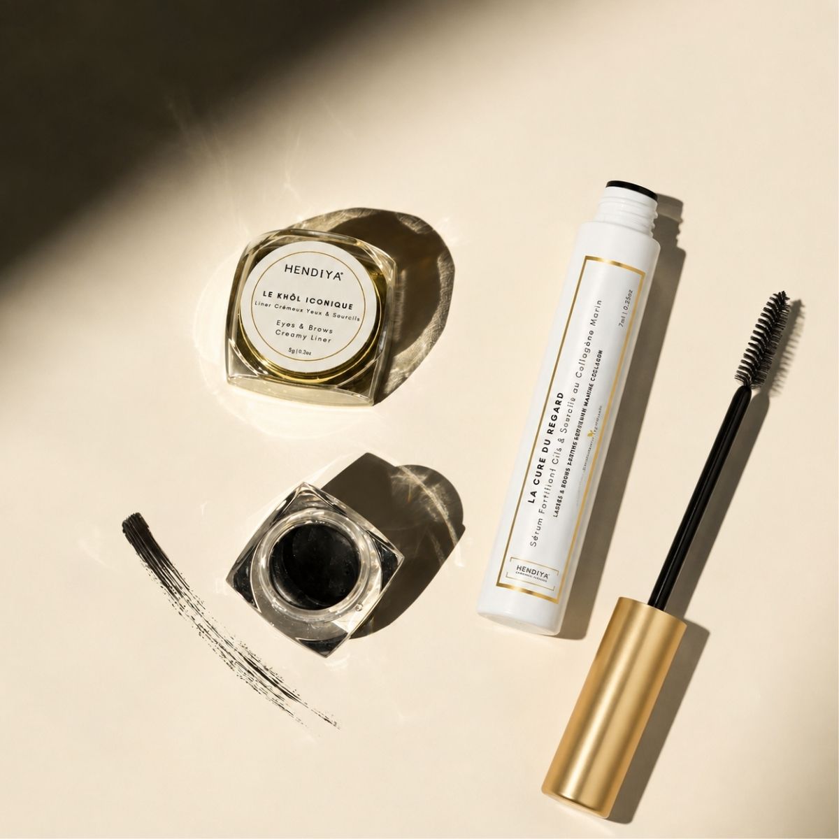 Routine soin naturel du regard Hendiya : Le Khôl Iconique et mascara